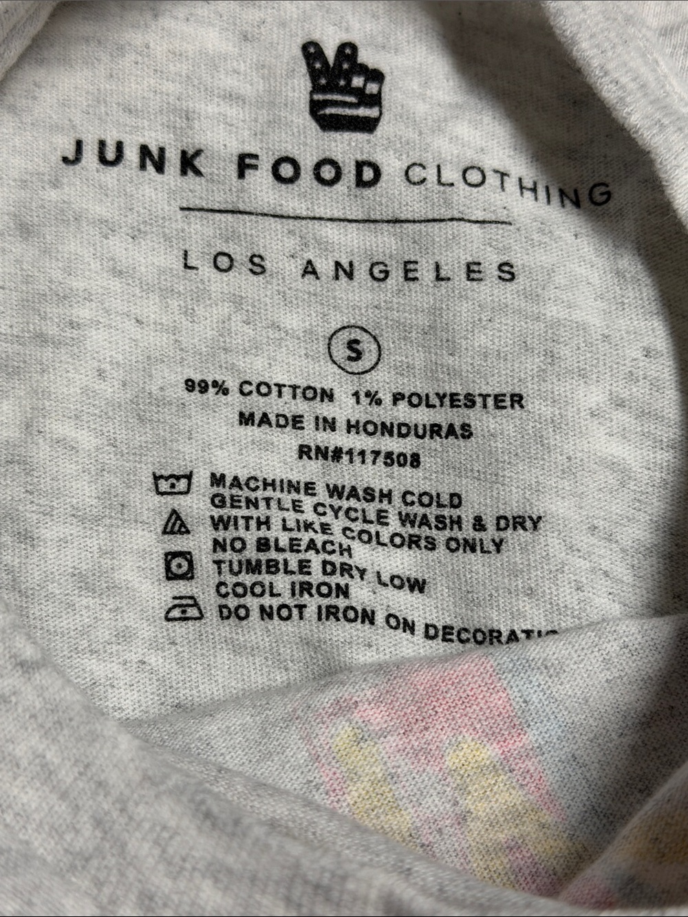 Junk Food crop MTV Gray Tee with Multicolor Logos - Picture 4 of 4